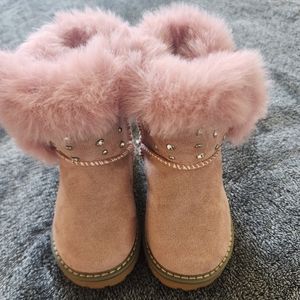 Little Girl's Pink Warm Winter Boots